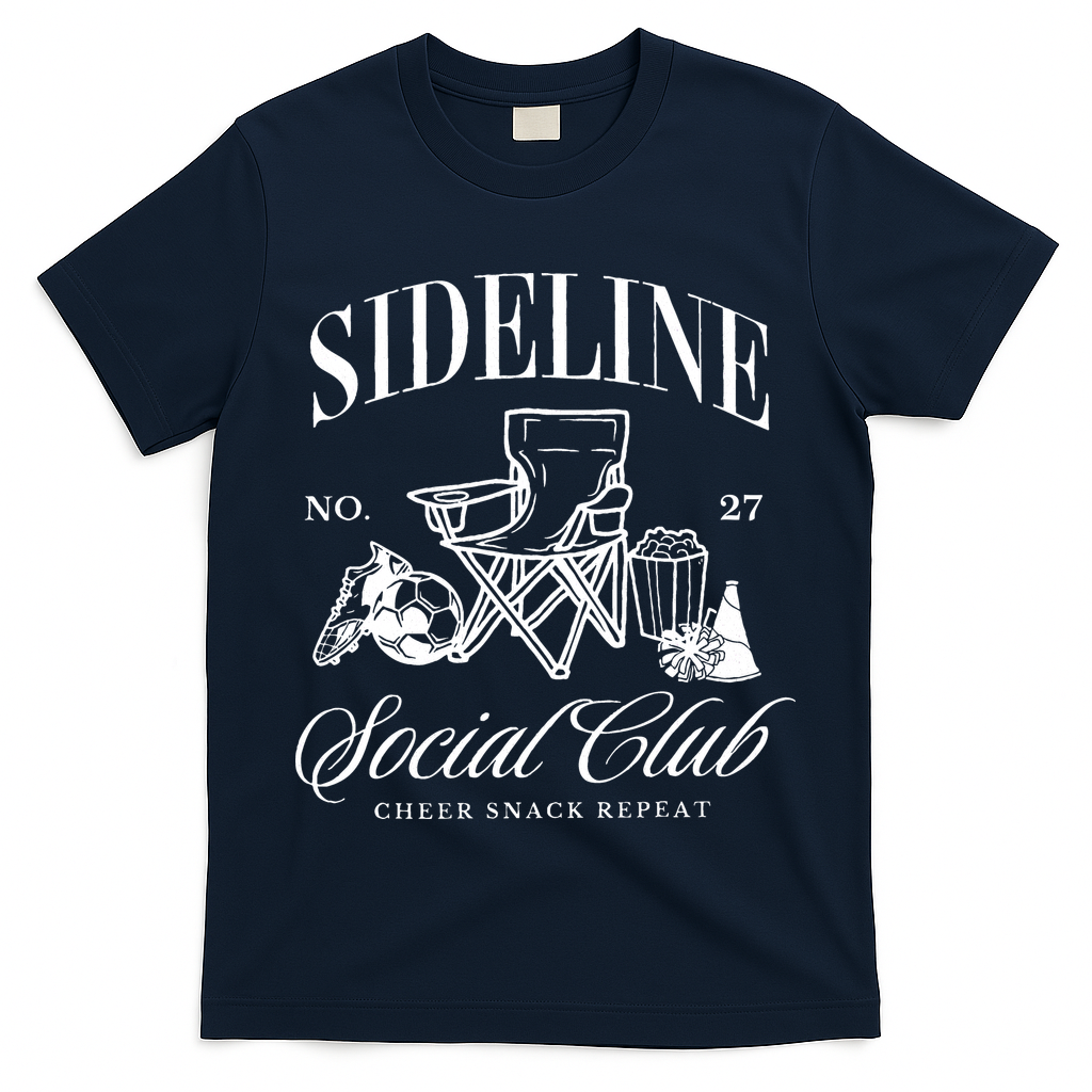 Sideline Social Club Soccer Mom Game Day Mothers Day T-Shirt