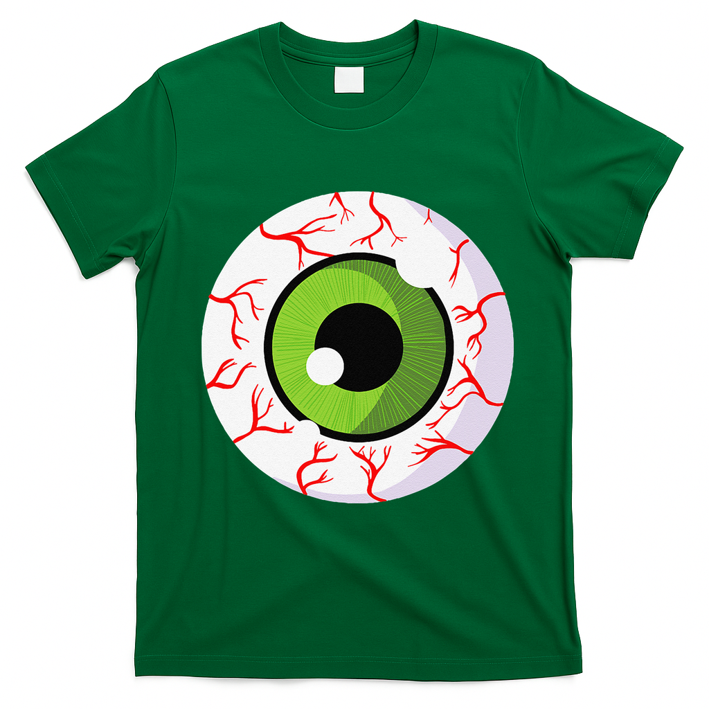Spooky Scary Eyeball Funny Halloween Eyeball T-Shirt - Irish Green