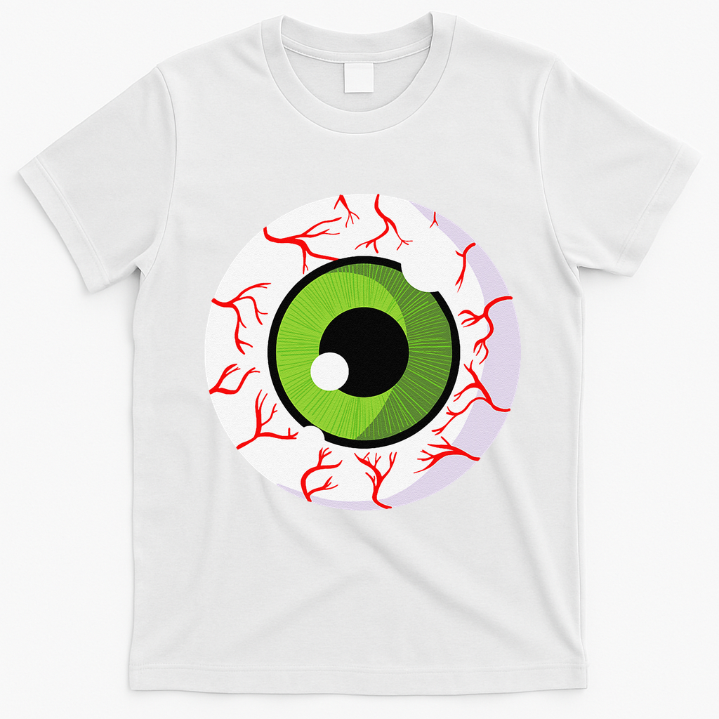 Spooky Scary Eyeball Funny Halloween Eyeball T-Shirt - White