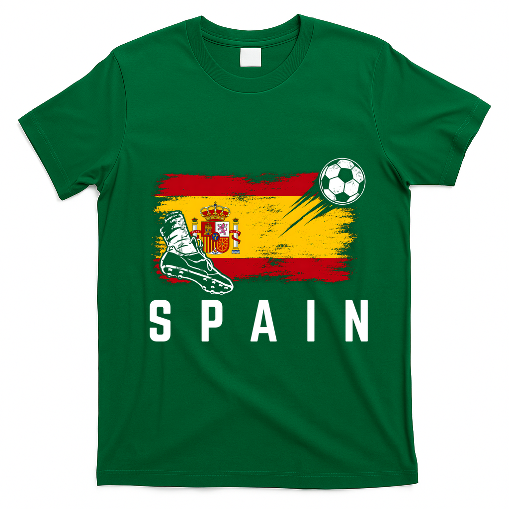 Spain Soccer Fan Gear Flag T-Shirt - Irish Green