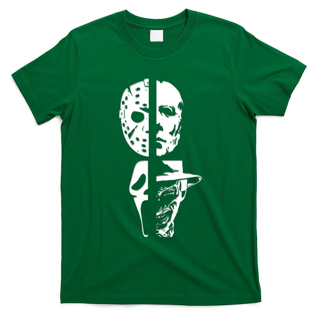 Supervillain Scary Faces Halloween T-Shirt - Irish Green