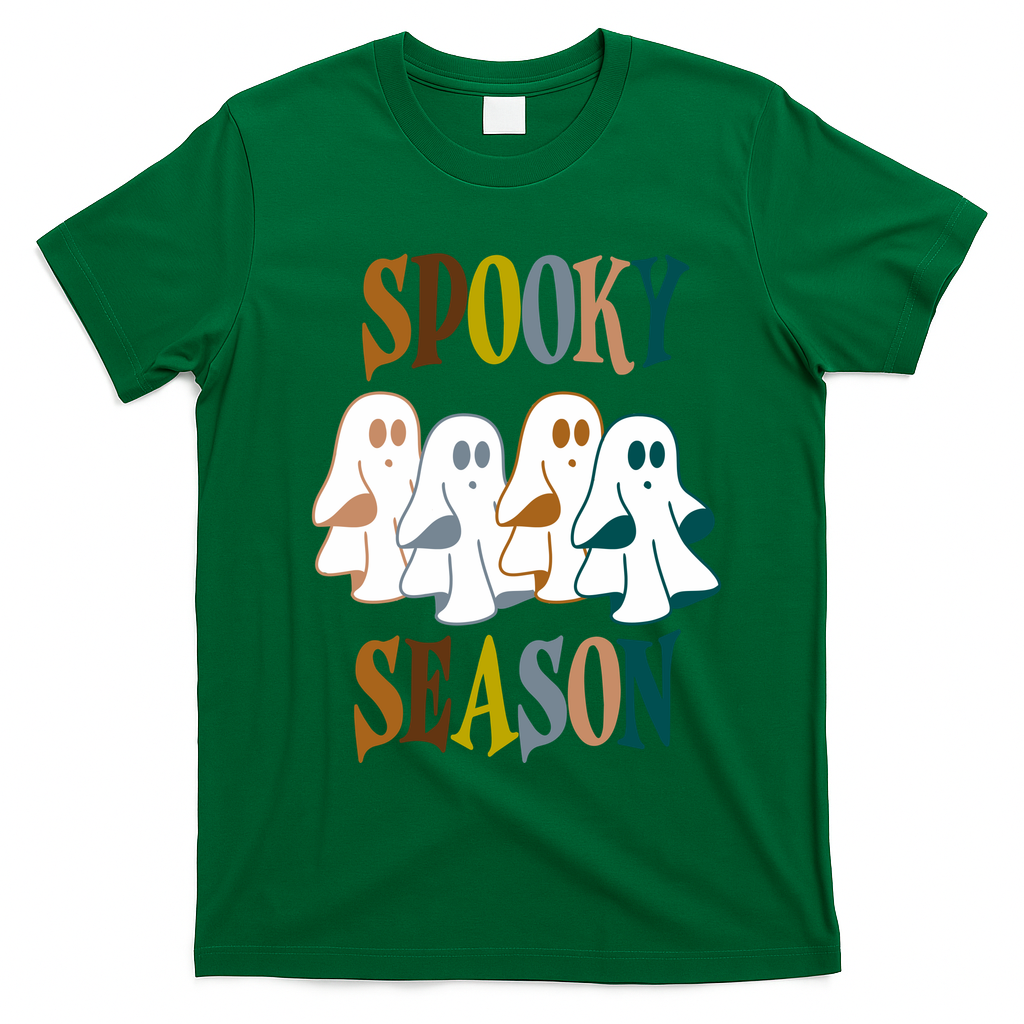 Spooky Season Halloween Ghost Festive T-Shirt - Irish Green