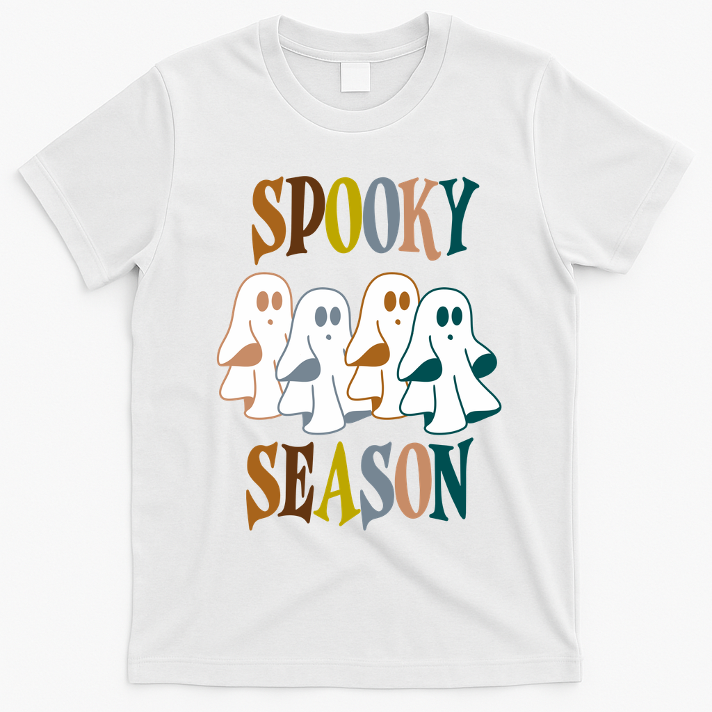 Spooky Season Halloween Ghost Festive T-Shirt - White