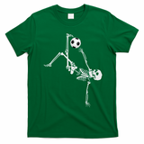 Soccer Skeleton Halloween Soccer Bicycle Kick T-Shirt - Irish Green