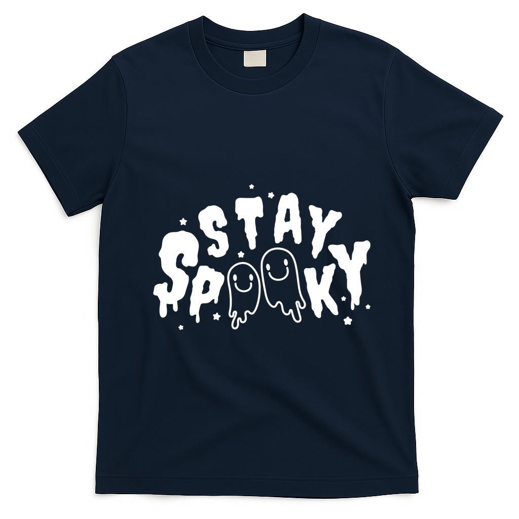 Stay Spooky Halloween Festive T-Shirt - Navy Blue