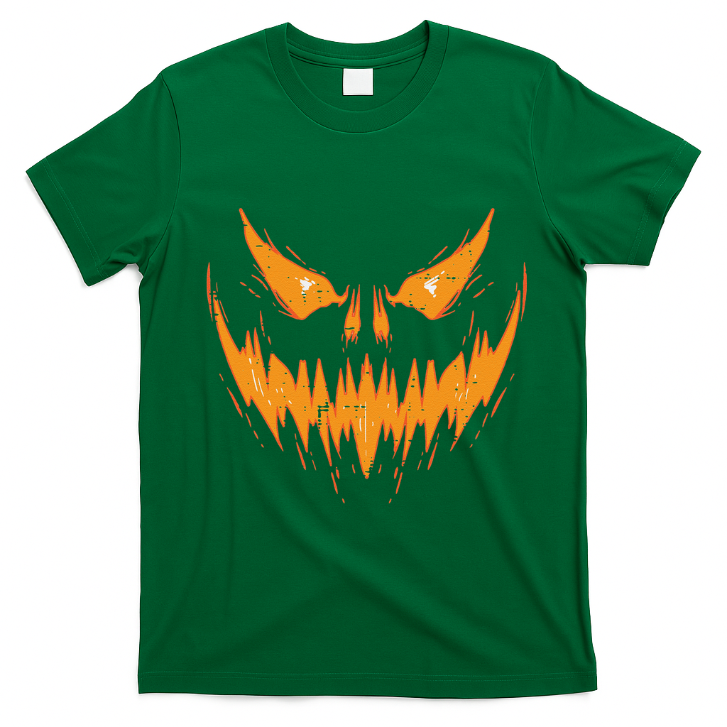 Scary Spooky Jack O Lantern Face Pumpkin Halloween Funny T-Shirt - Irish Green