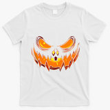Scary Spooky Jack O Lantern Face Pumpkin Halloween T-Shirt - White