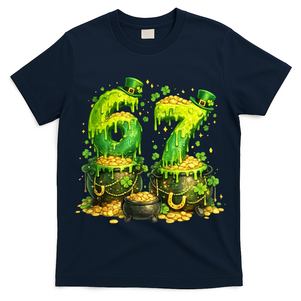 Six Seven Meme 67 St Patricks Day Shamrock T-Shirt