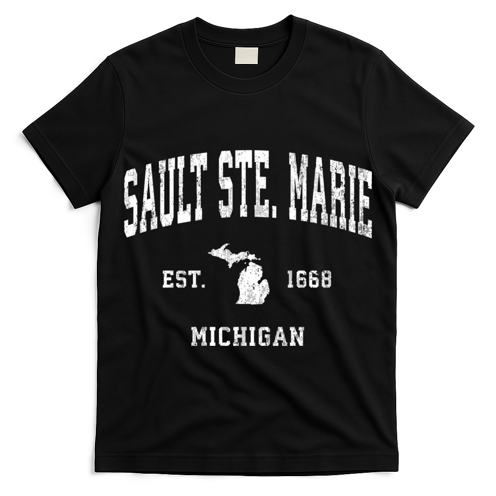 Sault Ste. Marie Michigan Mi Vintage Athletic Sports T-Shirt
