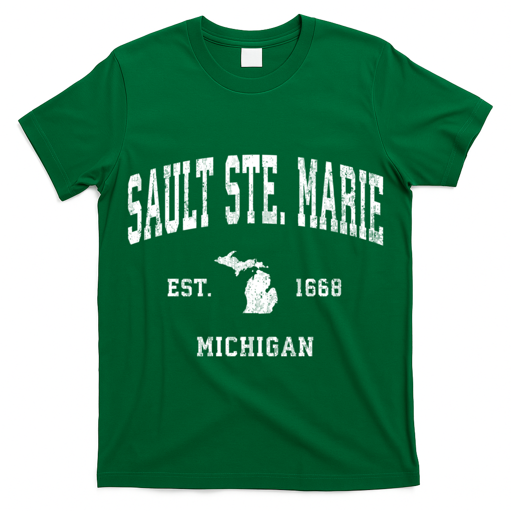 Sault Ste. Marie Michigan Mi Vintage Athletic Sports T-Shirt