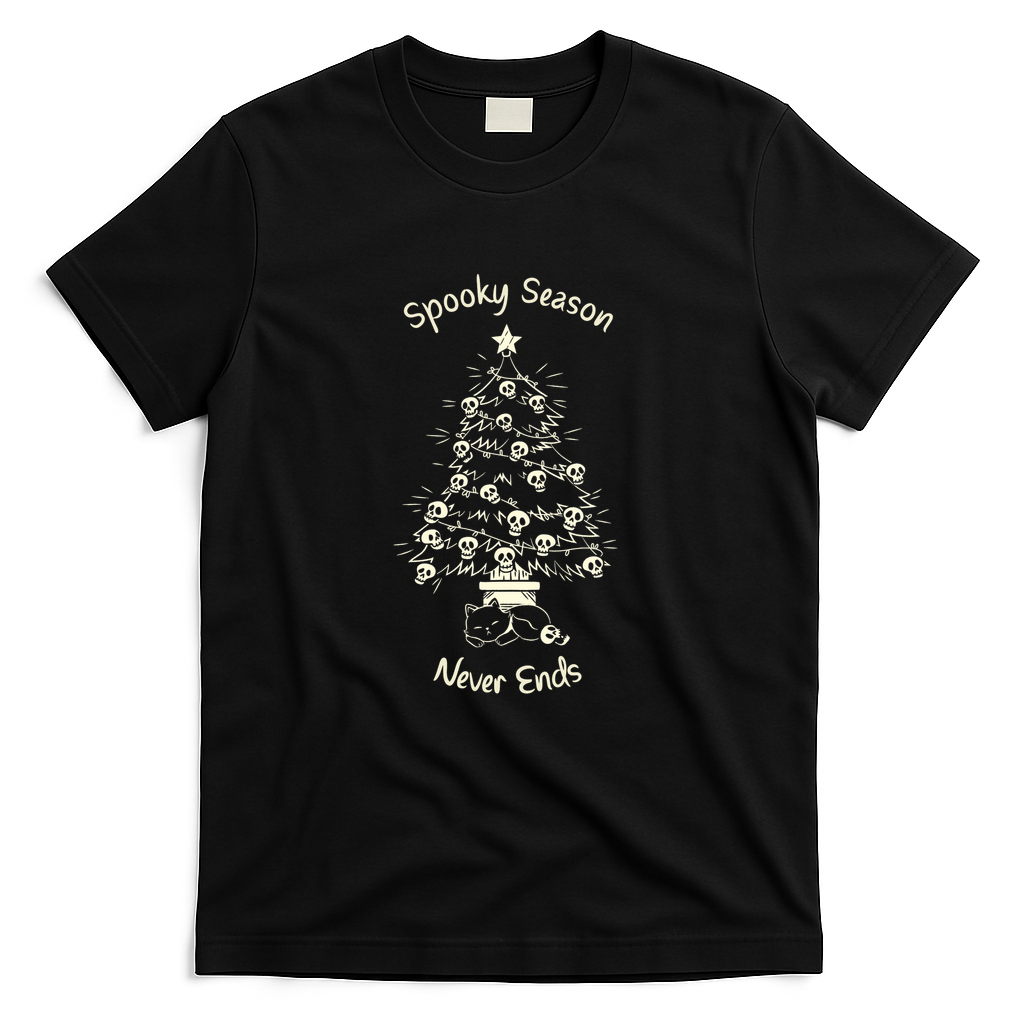 Spooky Season Never Ends Xmas Cat by Tobe Fonseca - Black
