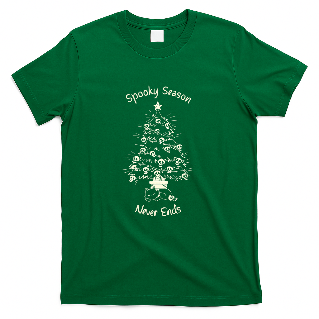 Spooky Season Never Ends Xmas Cat by Tobe Fonseca - Green