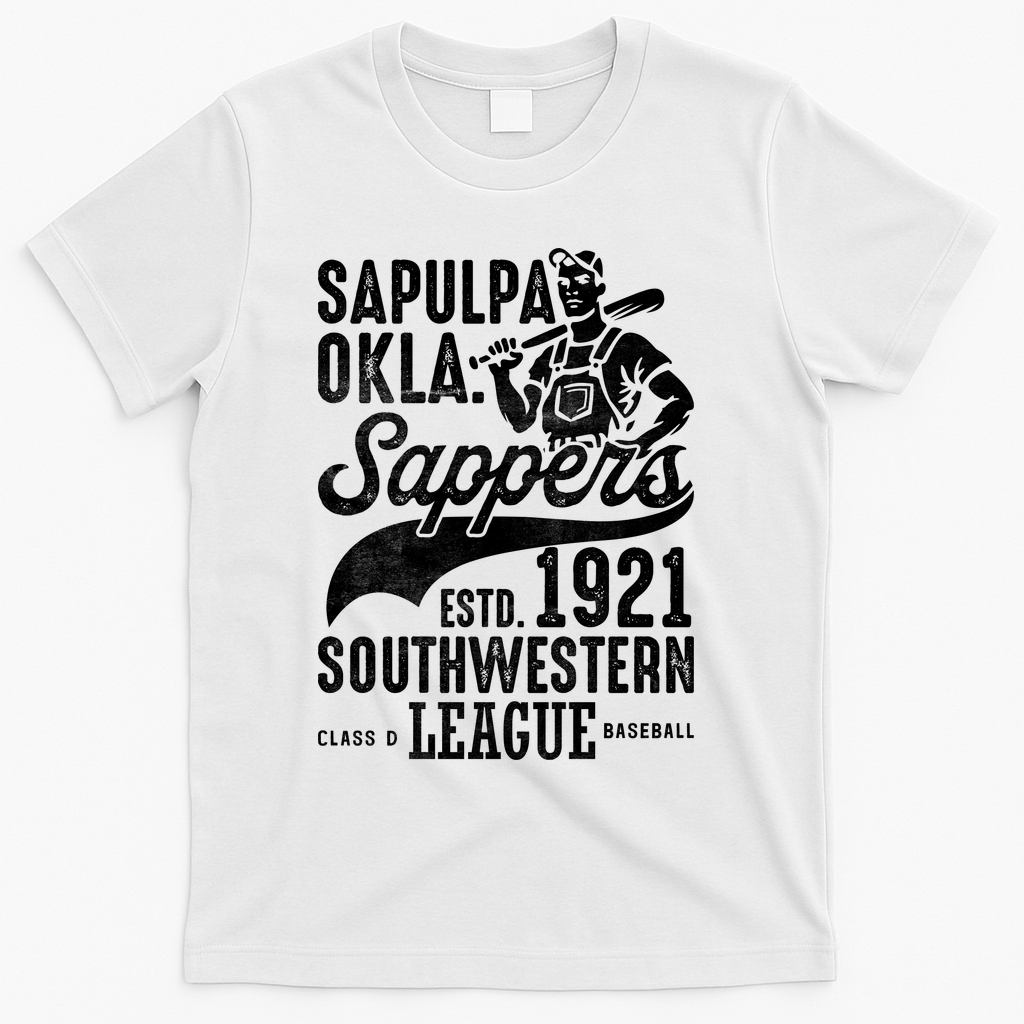 Sapulpa Sappers Oklahoma Vintage Baseball Team T-Shirt - White
