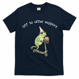 Support Staff Paraprofessional Back To School Frog Iced Coffee T-Shirt - Navy Blue