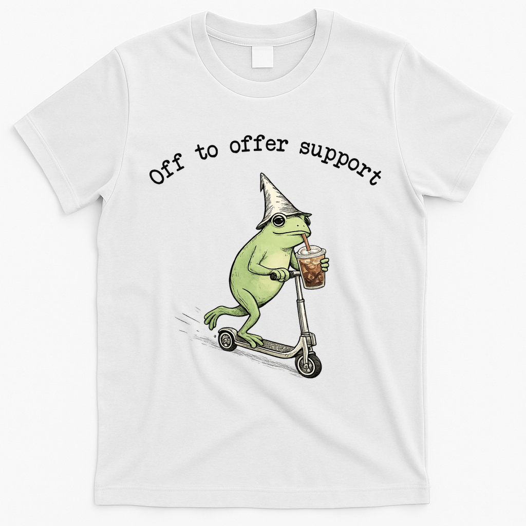 Support Staff Paraprofessional Back To School Frog Iced Coffee T-Shirt - White