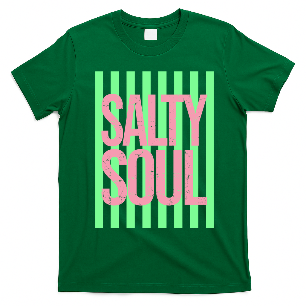 Salty Soul Retro Stripes Sunshine T-Shirt - Irish Green