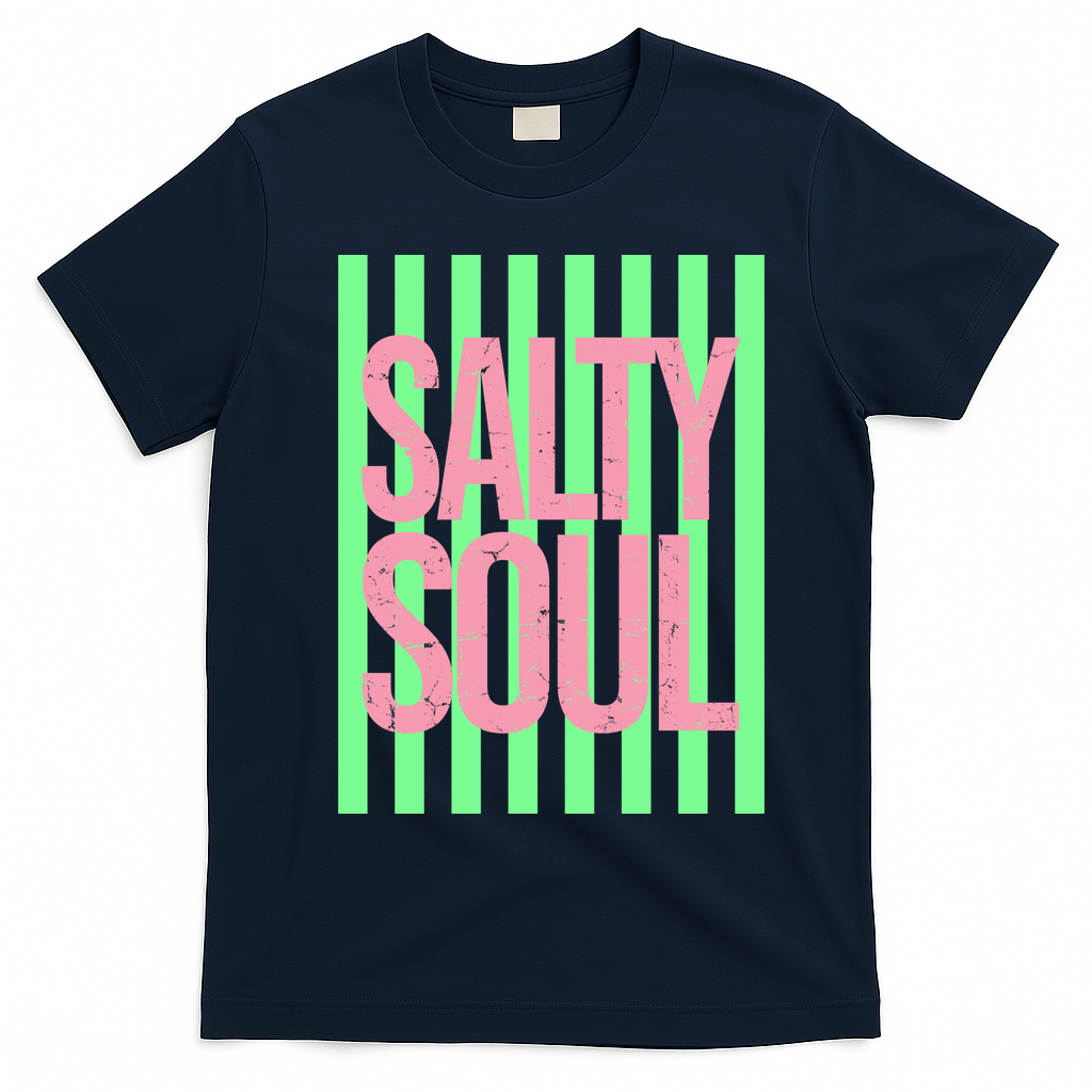 Salty Soul Retro Stripes Sunshine T-Shirt - Navy Blue