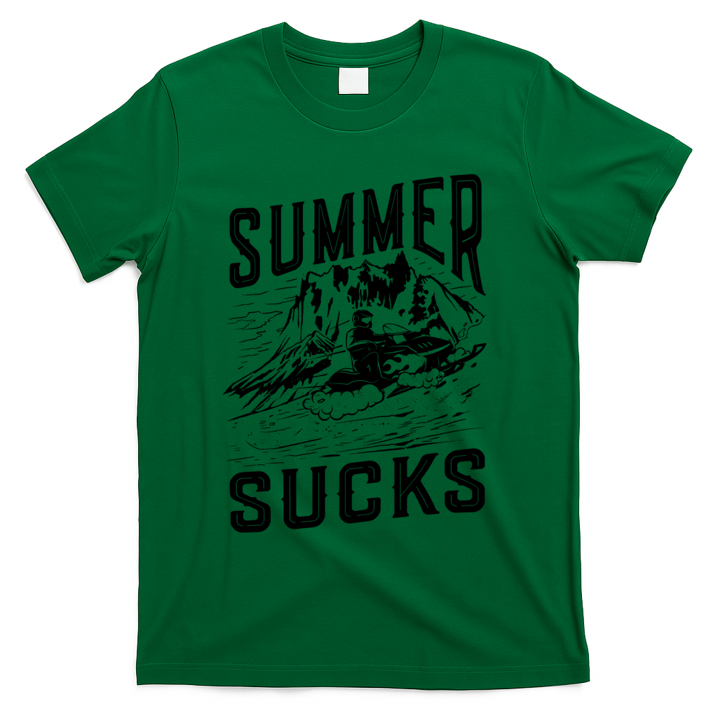 Summer Sucks Snowmobile Rider Gift T-Shirt - Green