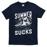 Summer Sucks Snowmobile Rider Gift T-Shirt - Navy