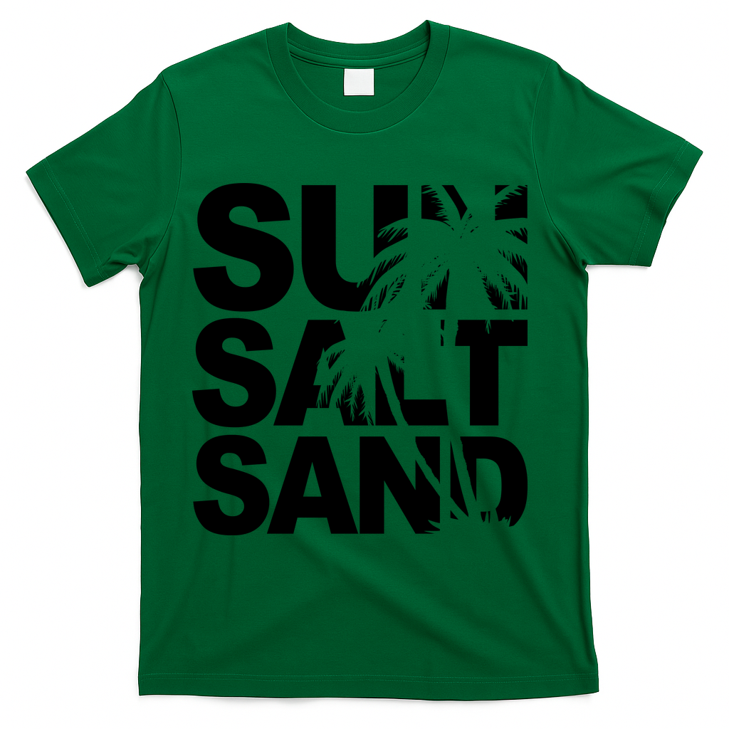 Sun Salt Sand Summer Palm Tree T-Shirt - Green