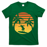 Summer Surf Sunset Retro T-Shirt - Green
