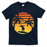 Summer Surf Sunset Retro T-Shirt - Navy