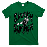 Summerween Spooky Summer Skeleton With Iced Coffee T-Shirt - Green