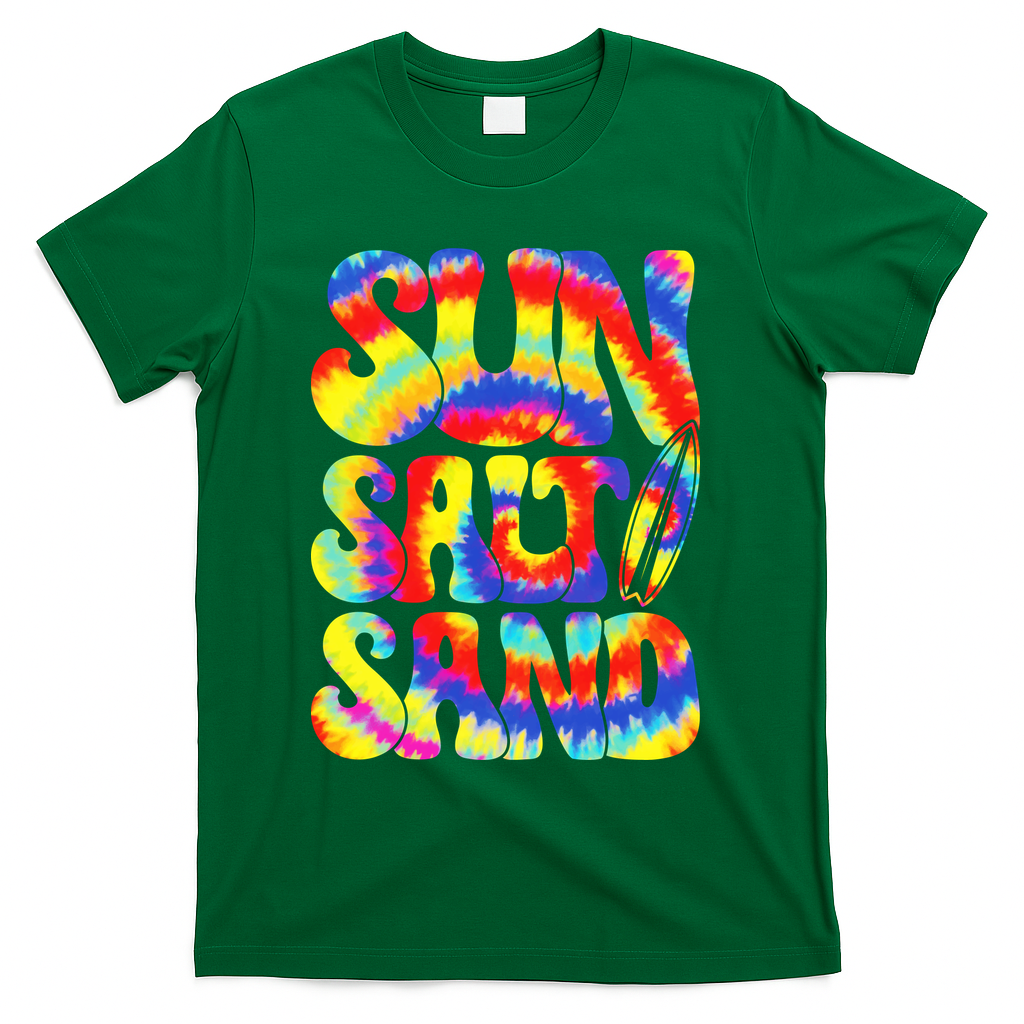 Sun Salt Sand Beach Summer T-Shirt - Green