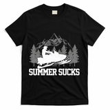 Snowmobile Summer Sucks Funny Motor Sled Vintage Gift T-Shirt - Black