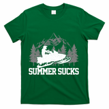 Snowmobile Summer Sucks Funny Motor Sled Vintage Gift T-Shirt - Green