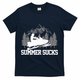 Snowmobile Summer Sucks Funny Motor Sled Vintage Gift T-Shirt - Navy
