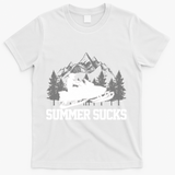Snowmobile Summer Sucks Funny Motor Sled Vintage Gift T-Shirt - White
