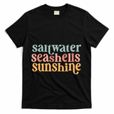 Saltwater Seashells Sunshine Cute Summer T-Shirt - Black