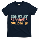 Saltwater Seashells Sunshine Cute Summer T-Shirt - Navy