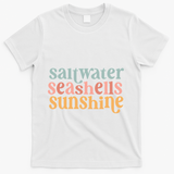 Saltwater Seashells Sunshine Cute Summer T-Shirt - White