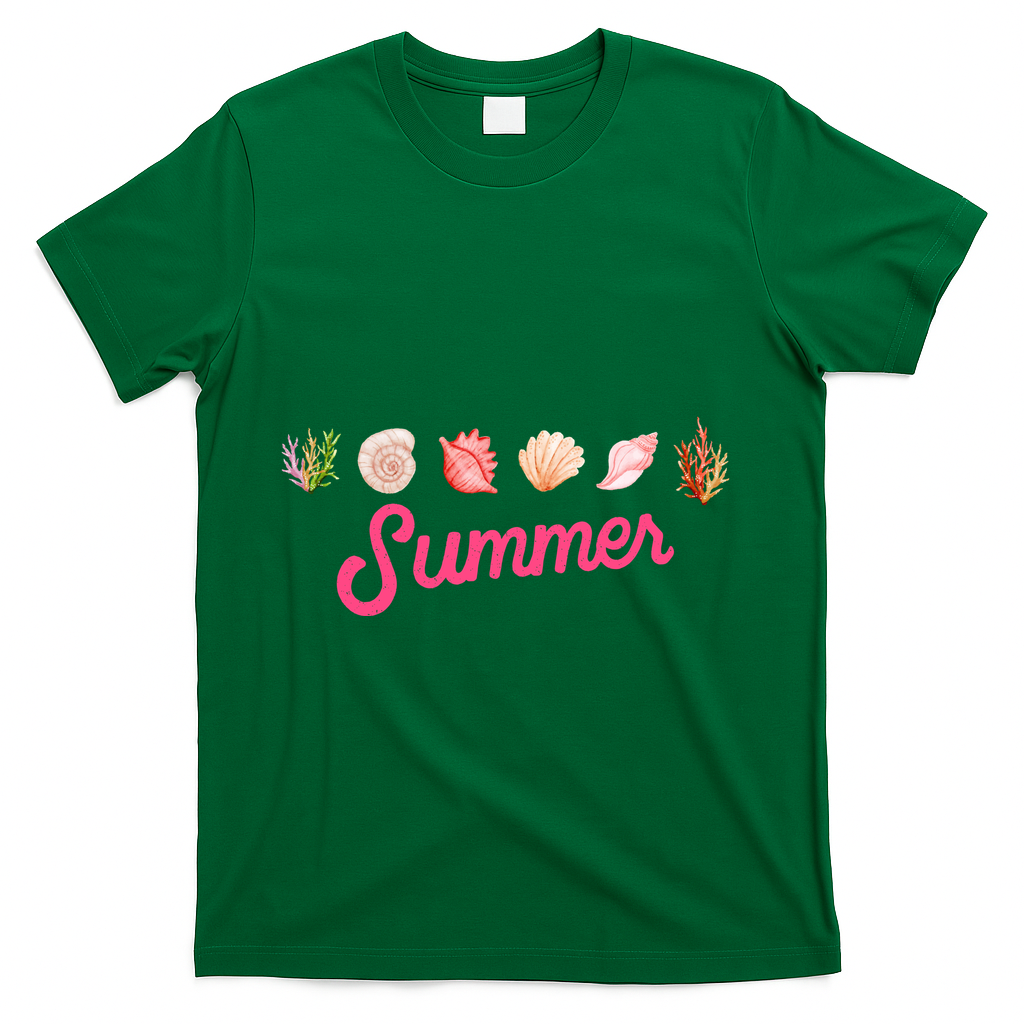 Summer Seashell Tropical T-Shirt - Green