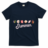 Summer Seashell Tropical T-Shirt - Navy