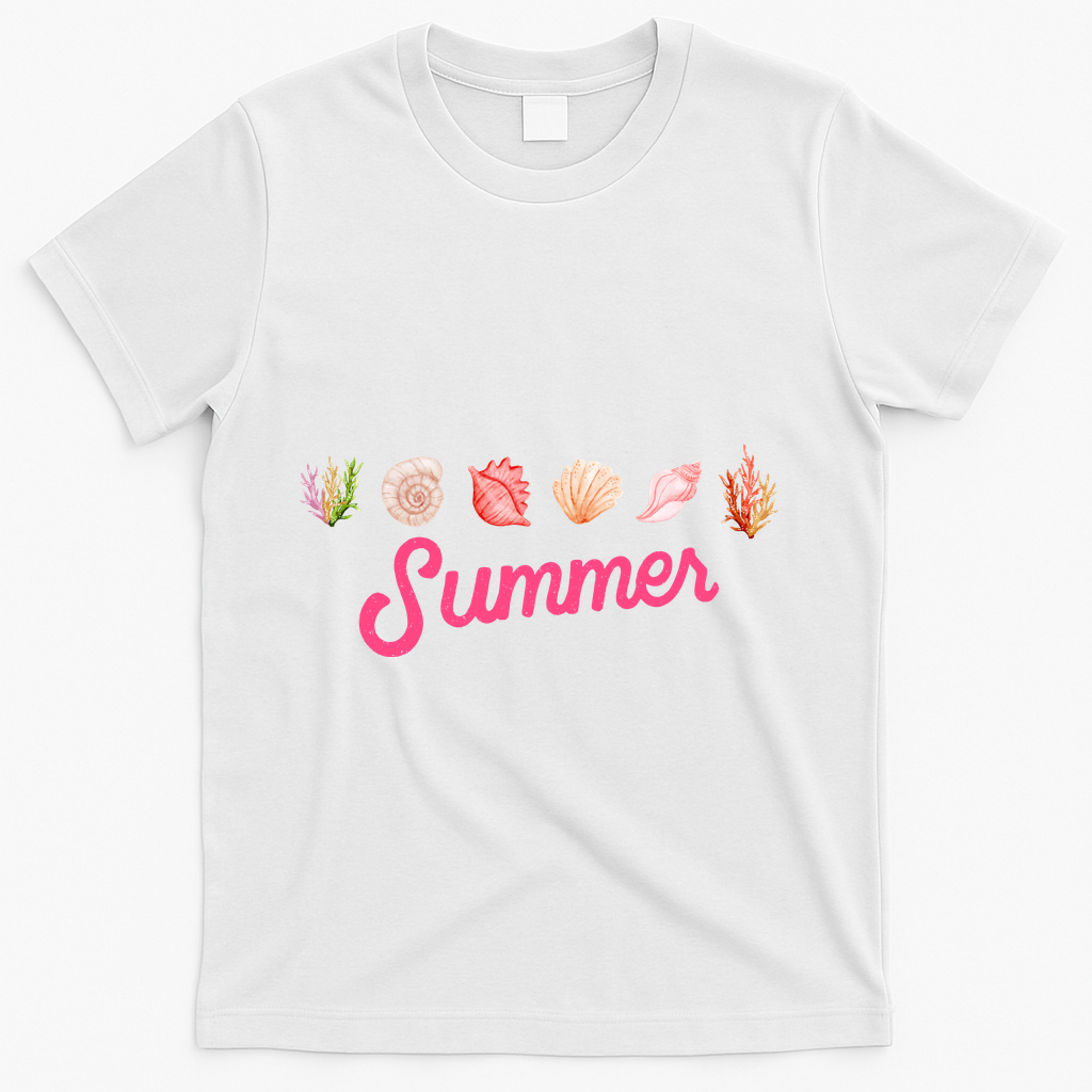 Summer Seashell Tropical T-Shirt - White