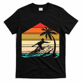 Surfer Summer Tropical Sunset T-Shirt - Black