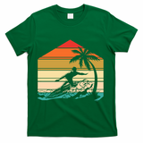 Surfer Summer Tropical Sunset T-Shirt - Green