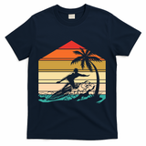 Surfer Summer Tropical Sunset T-Shirt - Navy