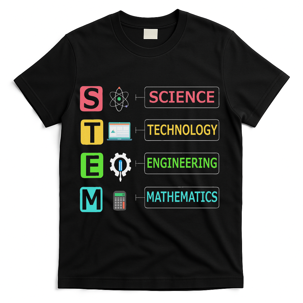 Stem Science Technology Engineering Math Teacher Gift T-Shirt - Black