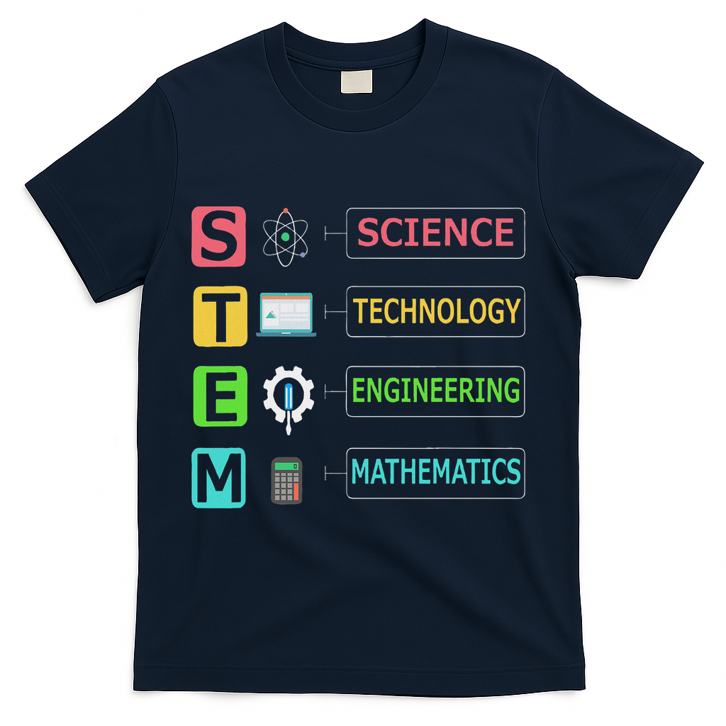 Stem Science Technology Engineering Math Teacher Gift T-Shirt - Navy