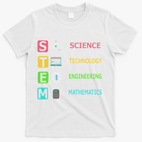 Stem Science Technology Engineering Math Teacher Gift T-Shirt - White