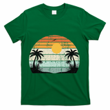 Sunshine Summer Vibes Palm Trees Beach Retro Tropical Summer T-Shirt - Green