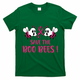 Save The Boobees Boo Bees Breast Cancer Halloween Gift T-Shirt - Irish Green