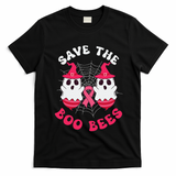 Save The Boo Bees Funny Halloween Breast Cancer Awareness T-Shirt - Black