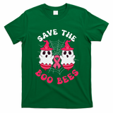 Save The Boo Bees Funny Halloween Breast Cancer Awareness T-Shirt - Irish Green