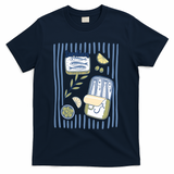Sardines Tin Coastal Mediterranean Seafood T-Shirt - Navy