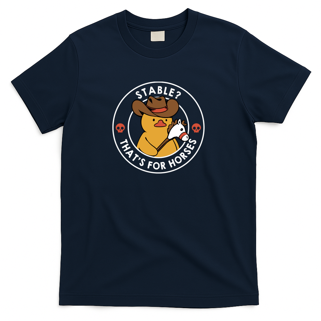 Stable? That's for Horses Funny Duck by Tobe Fonseca - Navy